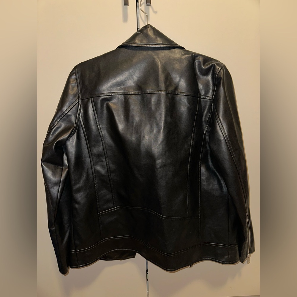 Avec Les Filles faux leather black moto jacket with silver hardware size Medium - Picture 4 of 7